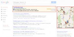 Affichage d'une annonce Google Adwords Express Une annonce Google Adwords Express dans les SERP Google