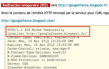 Blogspot.com et .fr Blogspot.com redirige vers blogspot.fr