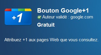 Extension Chrome officielle : Bouton +1 Extension Chrome officielle : Bouton Plus un