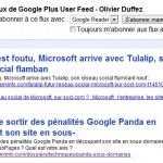 Flux RSS des actus Google+ Flux RSS fil d'actu Google Plus