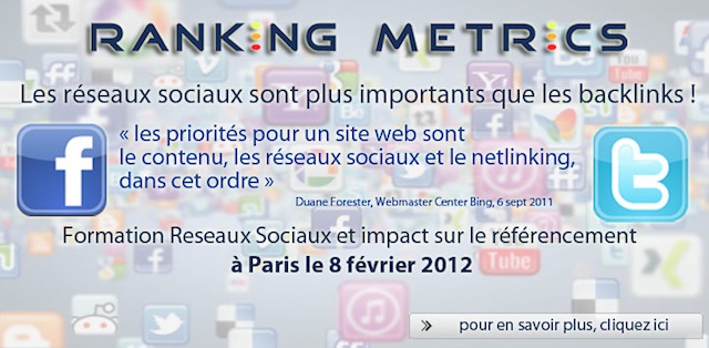 Formation réseaux sociaux Ranking Metrics Formation réseaux sociaux et eréputation Ranking Metrics
