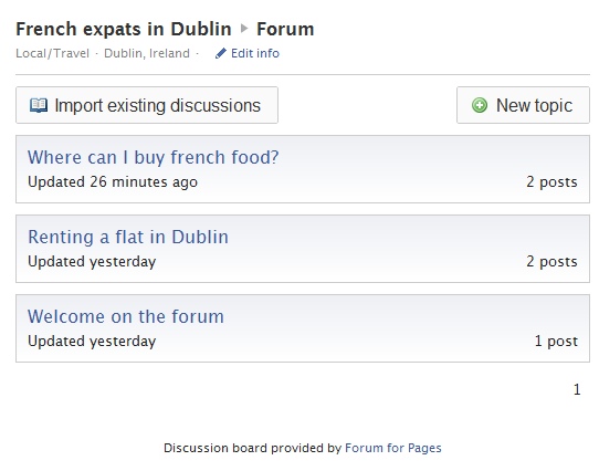 Exemple de discussions Liste de discussions sur Facebook