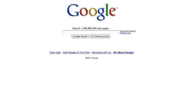 Google : design 1998-2001 Google : design 1998-2001