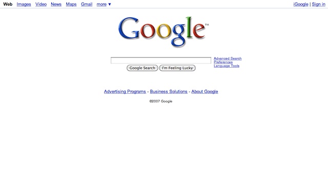 Google : design 2007-2011 Google : design 2007-2011