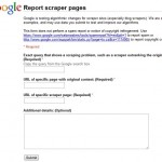Google : Report scraper pages
