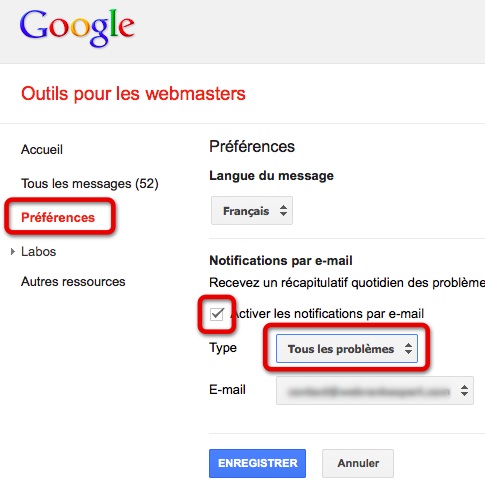 Messages GWT par email
