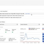 Le tableau de bord de Google Webmaster Tools (version mai 2012) Le dashboard de Google Webmaster Tools