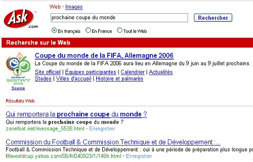 prochaine coupe du monde sur Ask France