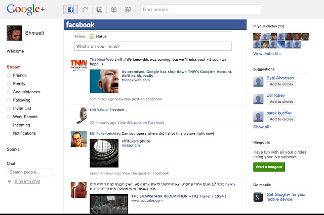 Ajouter onglet Facebook dans Google+