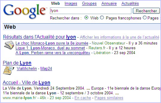Lien vers le plan de Lyon sur Google