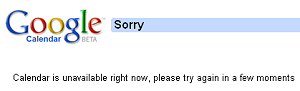Google Calendar unavailable