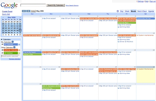 Calendrier AdSense