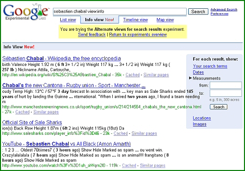 Affichage de mesures dans Google Alternate Views