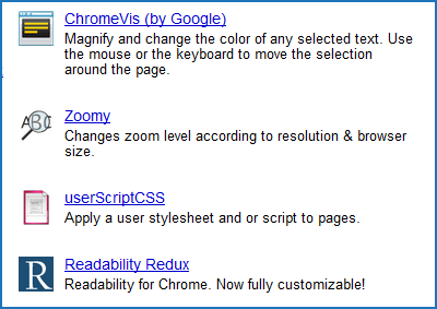 Extension Chrome Accessibilite