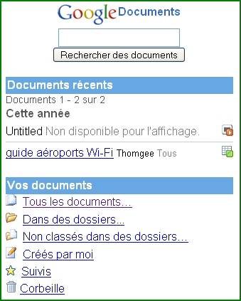Affichage des documents Google Docs sur son mobile