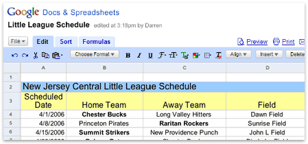 Spreadsheets
