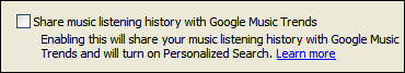 Option de Google Music Trends dans Google Talk
