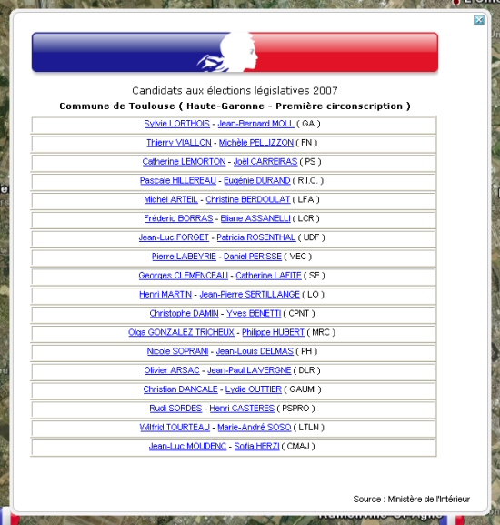 candidats dans la 1ère circonscription de Toulouse