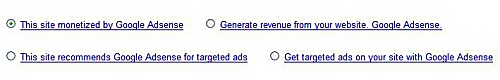 Parrainages AdSense sous forme de liens texte