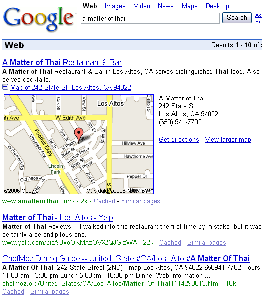 Affichage de plans dans Google Search
