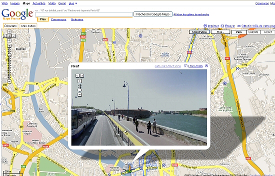 Le Pont Neuf à Toulouse, vu dans Google Street View sur Google Maps