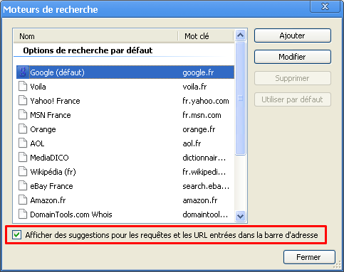 Activation ou désactivation de Google Suggest dans Google Chrome
