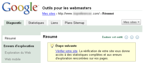 Le nouveau site doit �tre v�rifi�