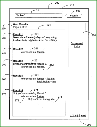 Schéma 1 du brevet Google anchor text / contexte