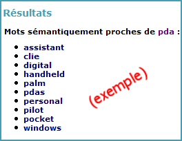 Outil de suggestion de mots s�mantiquement proches