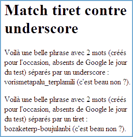 Tiret ou underscore ? Enfin la réponse !