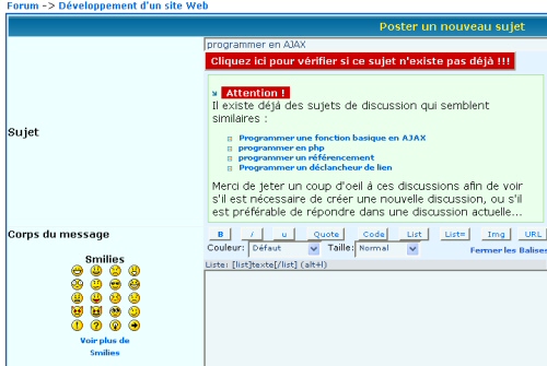 Sujets de discussion semblables