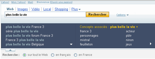 L'assistant de recherche sur Yahoo! Search France
