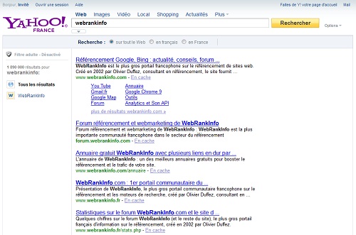 Yahoo France Powered by Bing