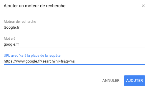 Ajouter Google à Chrome