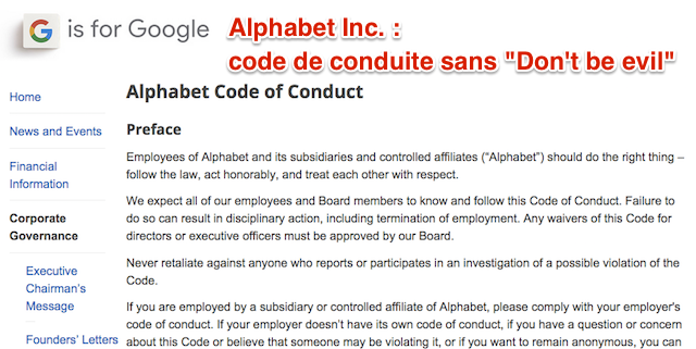 Code de conduite Alphabet Inc.