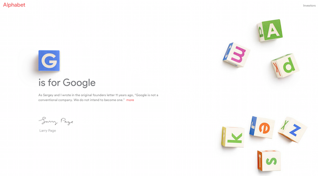 Google devient la filiale de la holding Alphabet Inc.