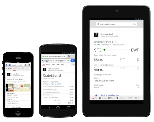 Google Now en réponse à vos recherches