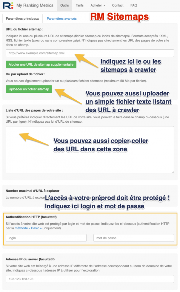 Audit RM Sitemap preprod