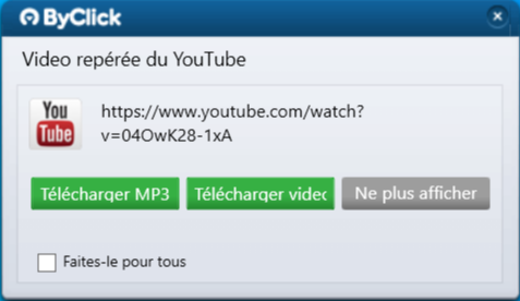 télécharger en mp3 ou mp4 en 1 clic