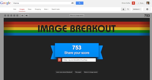 Partage du score casse-briques Google Images