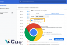 effacer l'historique de navigation de Google Chrome