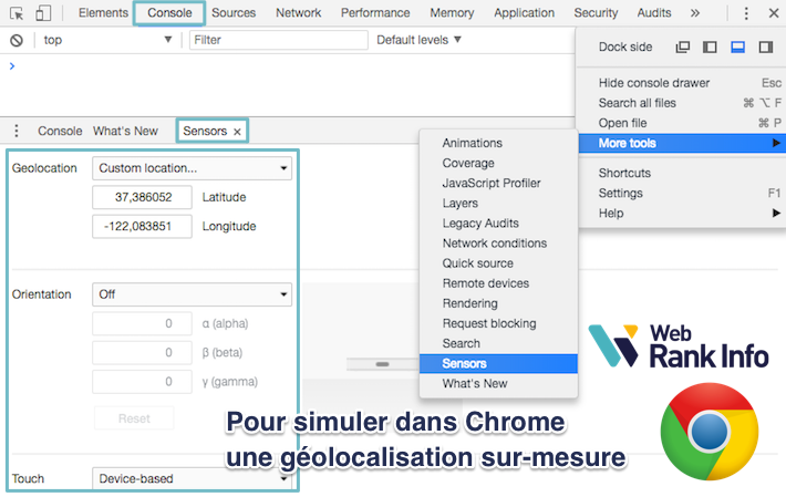 Simuler sa géolocalisation dans Chrome