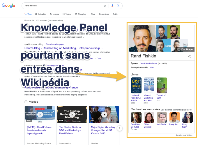 Données structurées et knowledge panel sur ordinateur