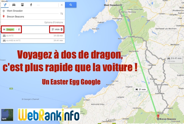 Easter Egg dragon Google Maps