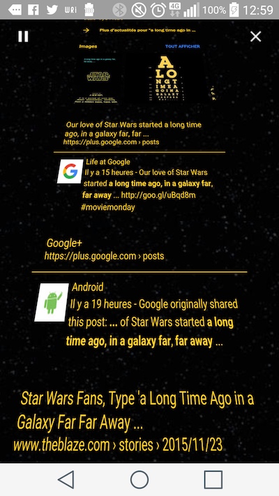 Easter Egg Google : a long time ago in a galaxy far far awayEaster Egg Google : a long time ago in a galaxy far far away