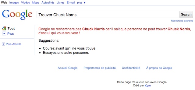 Easter Egg Google Chuck Norris