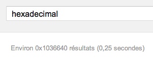 Easter egg Google : recherche en hexadécimal