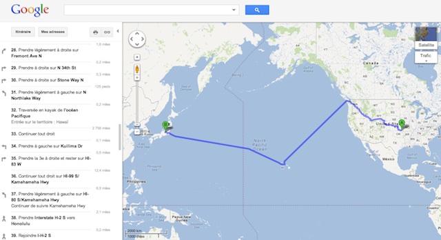 Easter Egg Google Maps : kayak