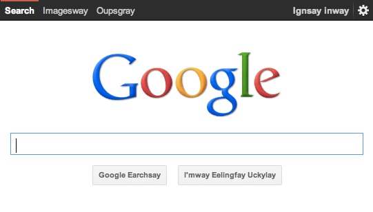 Easter Egg Google Pig Latin