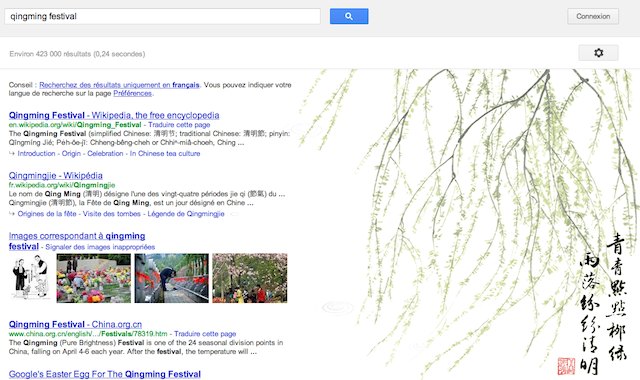 Easter Egg Google pour le Qingming Festival